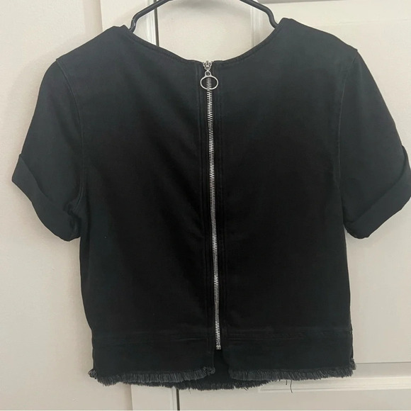7 For All Mankind Gray Denim Top- Size XS; Never Worn - Picture 2 of 10